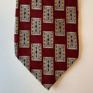🎉Britches of Georgetown Men’s Tie Silk Burgundy Black Gold Gray Good Con…